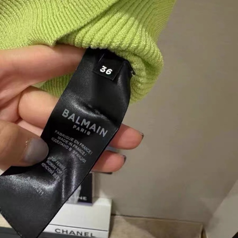 Authentic Balmain Women's Light Green Crop Top - Picture 4 of 4